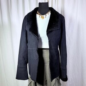 White House Black Market Faux Suede & Faux Fur Jacket – Women's M